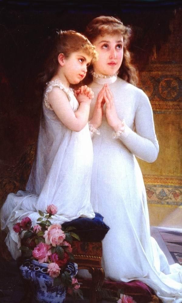 Emile Munier Two Girls Praying